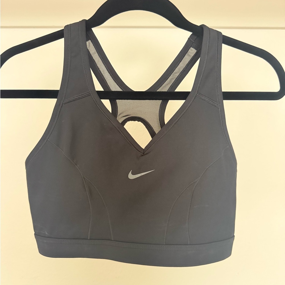 Nike Medium Sports Bra Black Racerback Mesh Detail